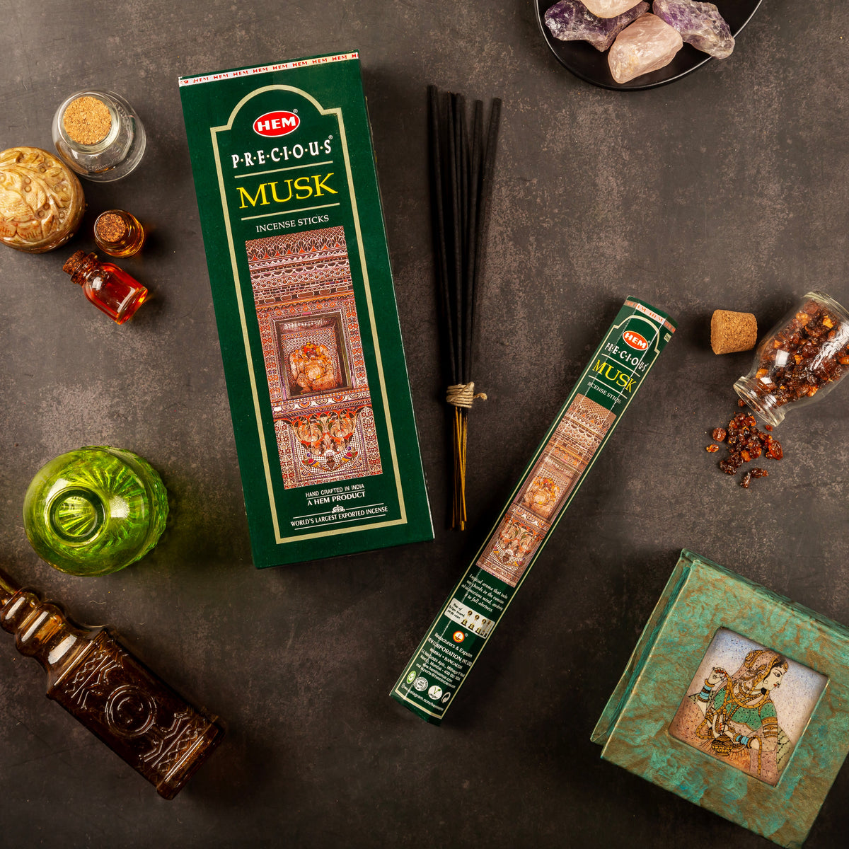 HEM Precious Musk Incense Sticks - Pack of 6 (20 Sticks Each)