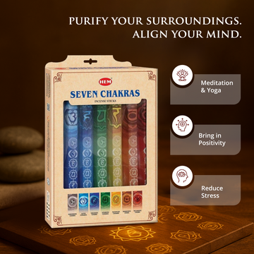 HEM Seven Chakra Gift pack of 7 (20 Sticks Each)