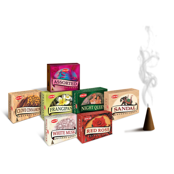 HEM 6 in 1 Dhoop Cones Collection Pack of 12 (10 Cones Each)