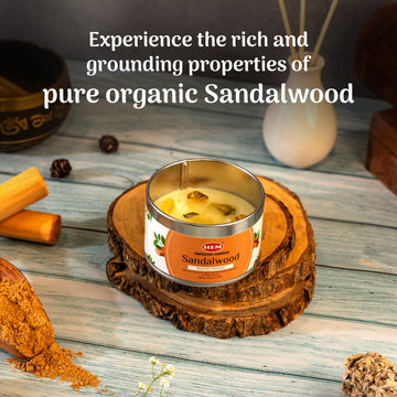 Sandalwood Smudge Candle Soy Wax Candles with Crystals
