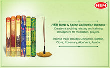 Load image into Gallery viewer, HEM Herb &amp; Spice Collection Incense Stick combo pack of 6 (20 Sticks Each)
