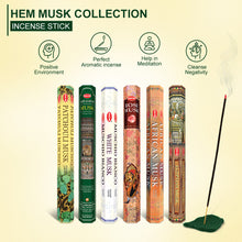 Load image into Gallery viewer, HEM Musk Collection Incense Sticks Combo pack of 6 (20 Sticks Each)
