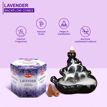 Load image into Gallery viewer, HEM Lavender Backflow Dhoop Cones Pack of 40 Cones
