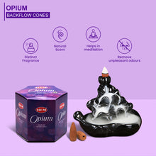 Load image into Gallery viewer, HEM Opium Backflow Dhoop Cones Pack of 40 Cones

