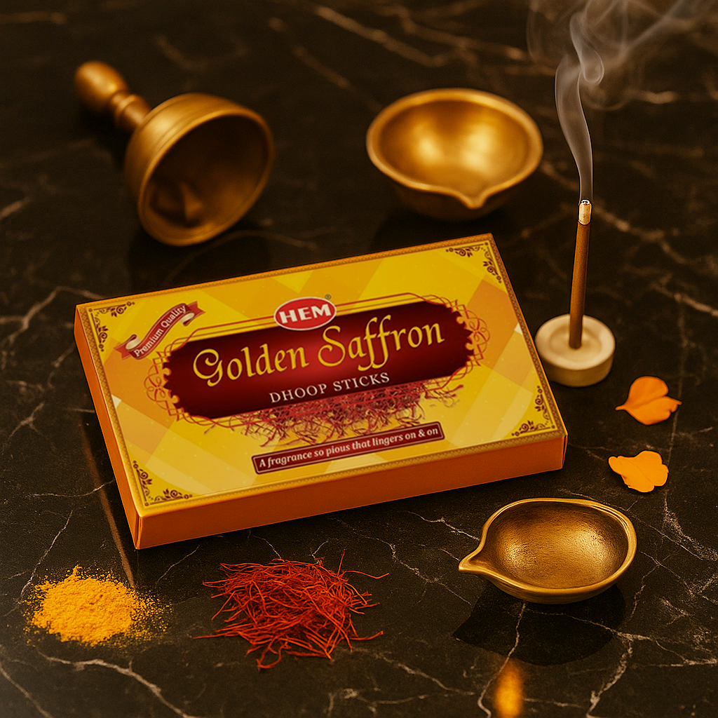 Golden Saffron Dhoop Stick 50g each- pack of 3