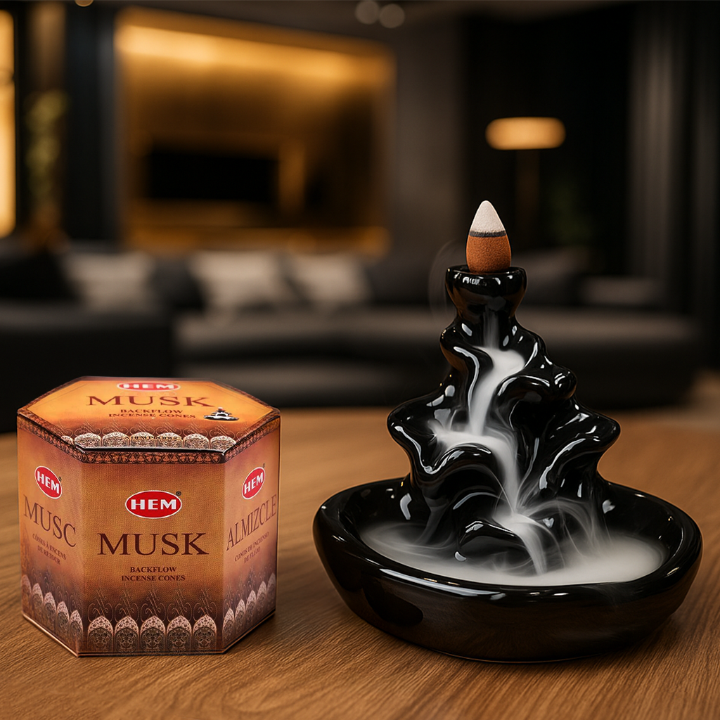 HEM Musk Backflow Dhoop Cones Pack of 40 Cones