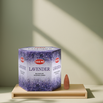 HEM Lavender Backflow Dhoop Cones Pack of 40 Cones