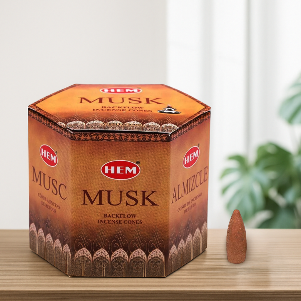 HEM Musk Backflow Dhoop Cones Pack of 40 Cones