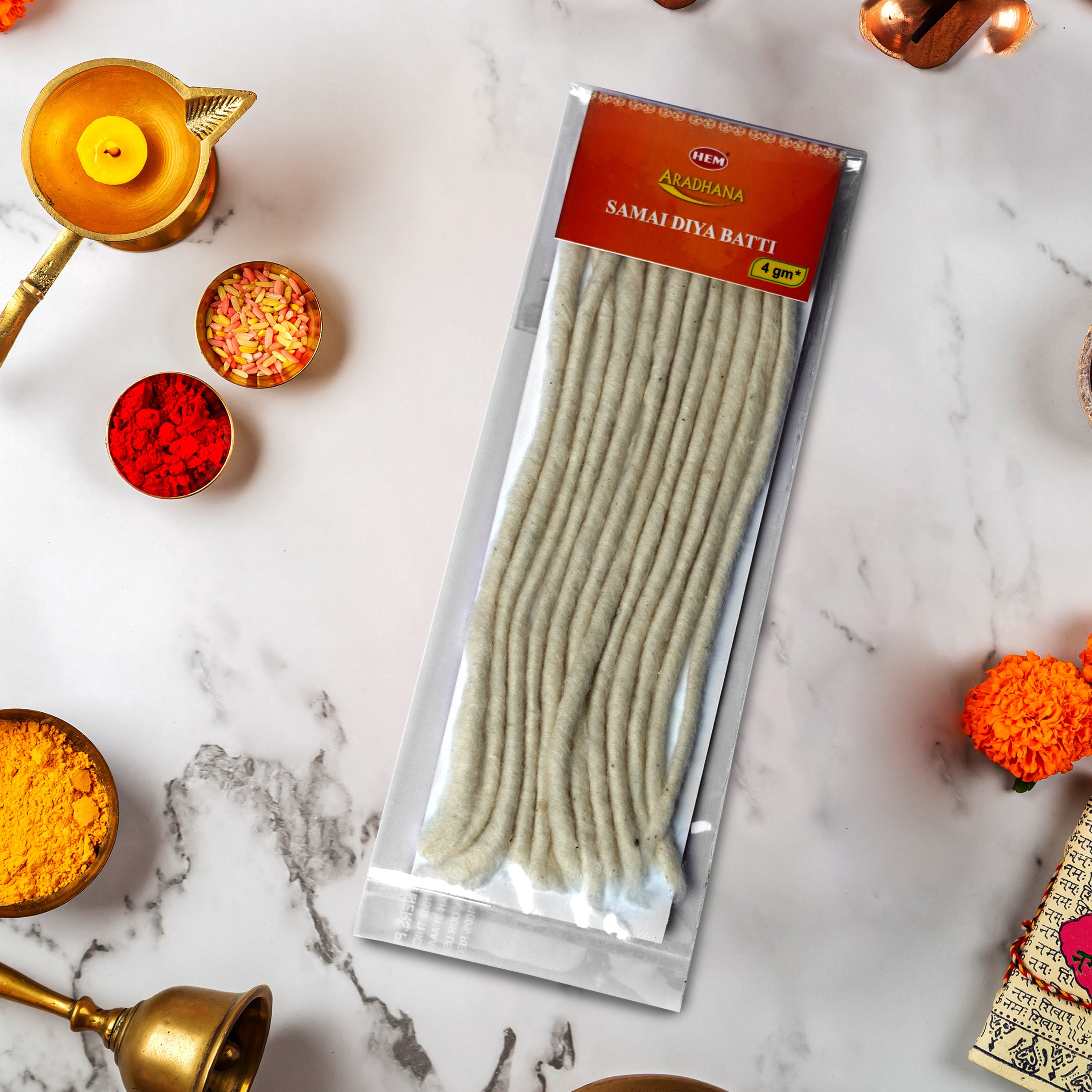 HEM Aradhana Cotton Samai Long Diya Batti Pack of 5
