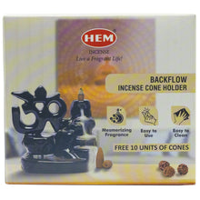 Load image into Gallery viewer, HEM Om Ceramic Backflow Cone Burner  + 1 Pack of Backflow Dhoop cone (10 Cones in a Pack)