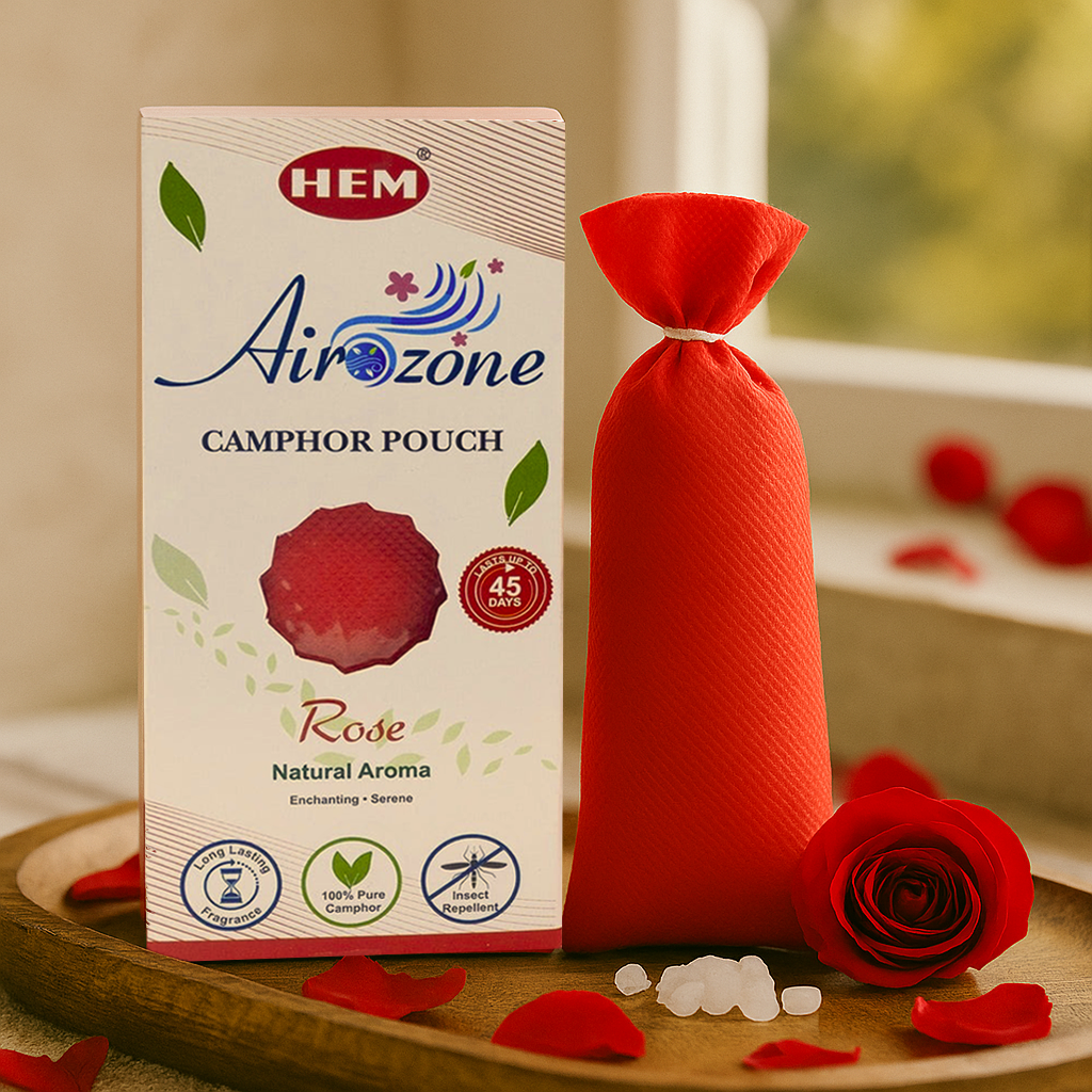 HEM Rose Camphor Pouch Pack of 2 (60g Each)