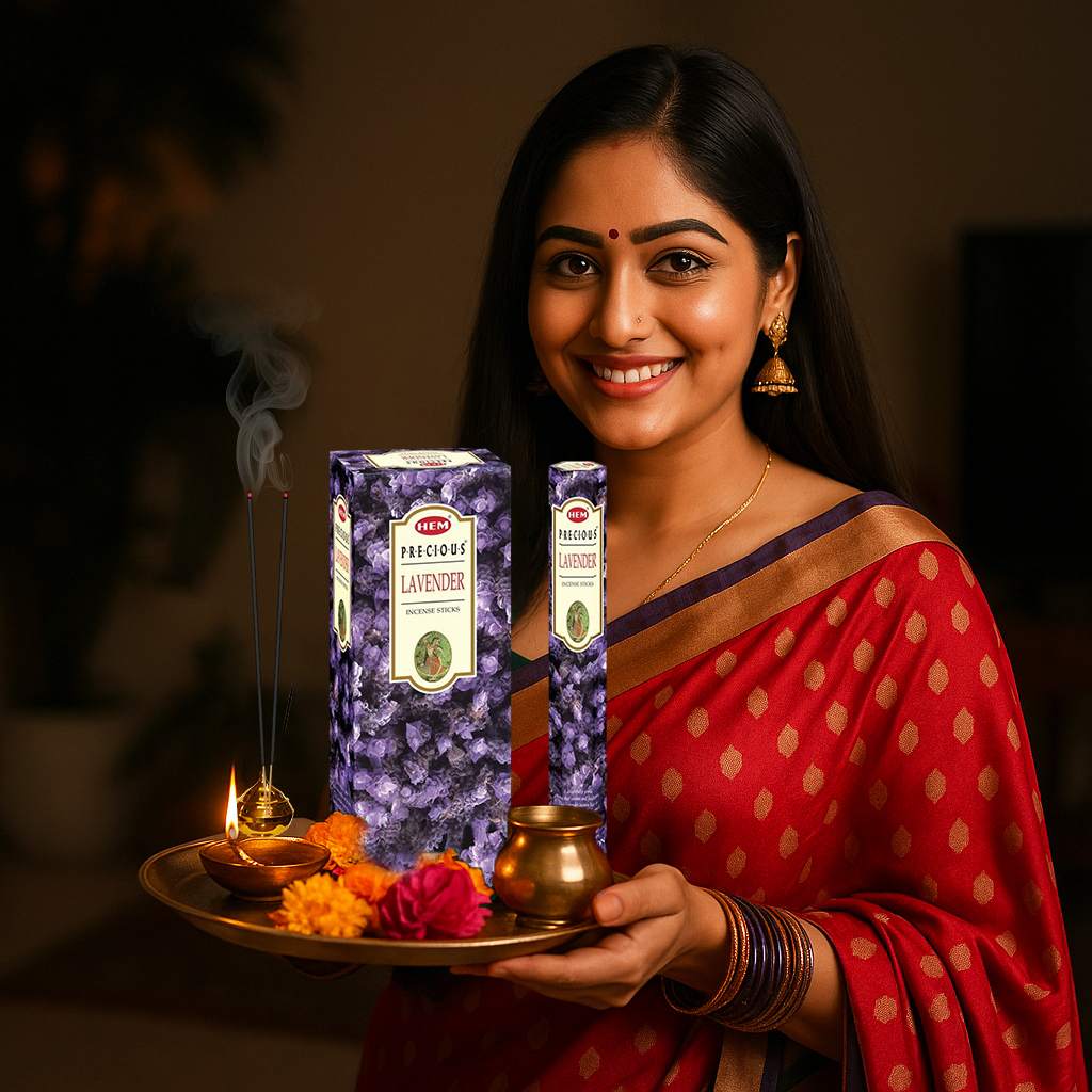 HEM Precious Lavender Incense Sticks - Pack of 6 (20 Sticks Each)