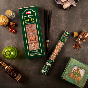HEM Precious Musk Incense Sticks - Pack of 6 (20 Sticks Each)