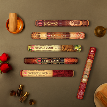 HEM Sandal Incense Sticks Combo Pack of 6 (20 Sticks Each)