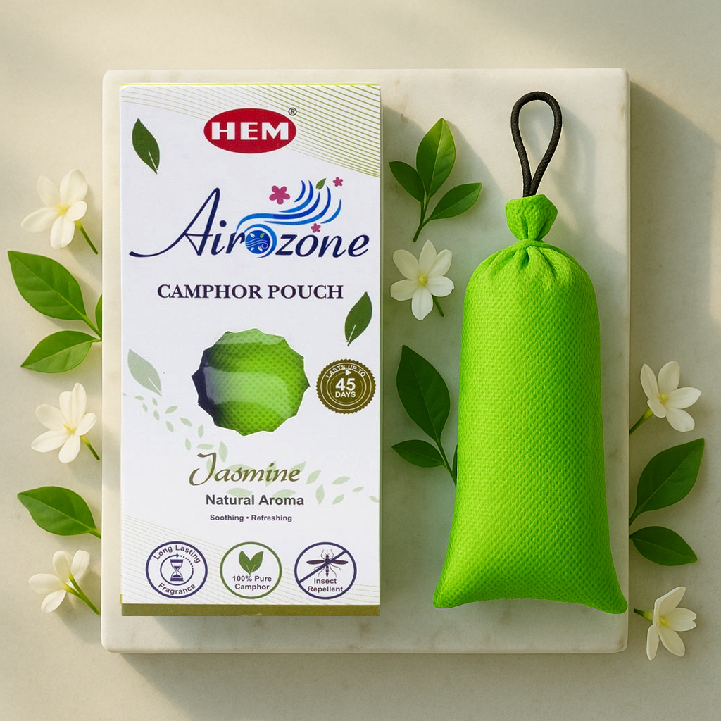 HEM Jasmine Camphor Pouch Pack of 2 (60g Each)