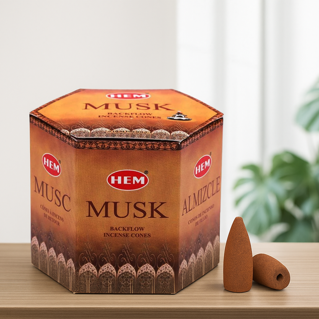 HEM Musk Backflow Dhoop Cones Pack of 40 Cones