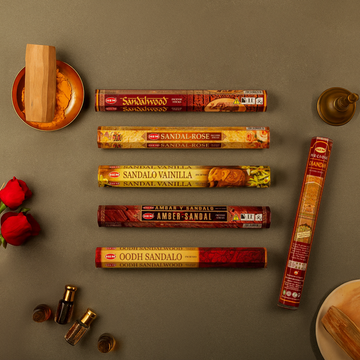HEM Sandal Incense Sticks Combo Pack of 6 (20 Sticks Each)