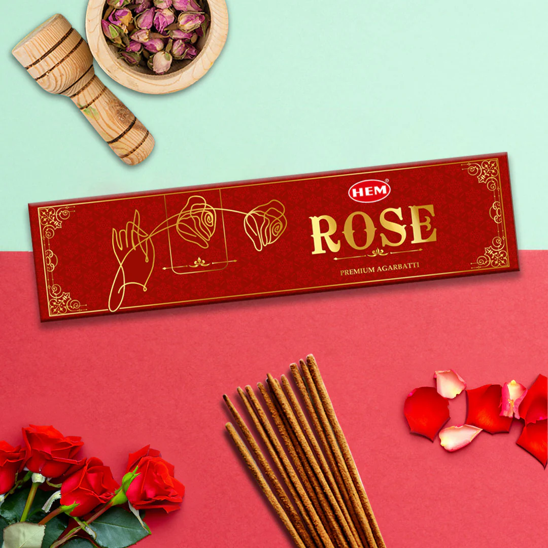 HEM Rose Premium Masala Agarbatti (10 Sticks in a box)