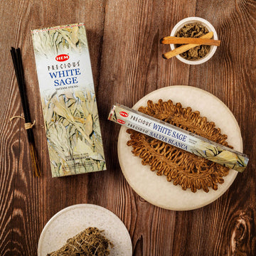 HEM White Sage Incense Sticks - Pack of 6 (20 Sticks Each)