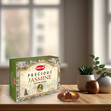 HEM Precious Jasmine Dhoop Cones - Pack of 12 (10 Cones Each)