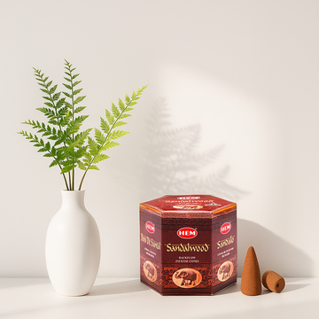 HEM Sandalwood Backflow Dhoop Cones Pack of 40 Cones