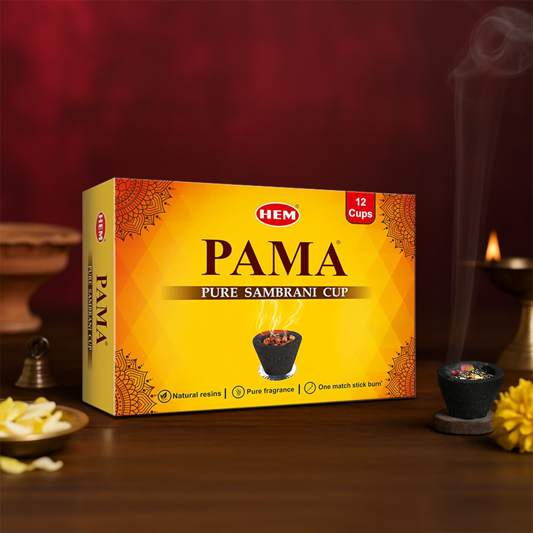 HEM Pama Pure Sambrani Dhoop Cup - Pack of 3 (12 cups per box)