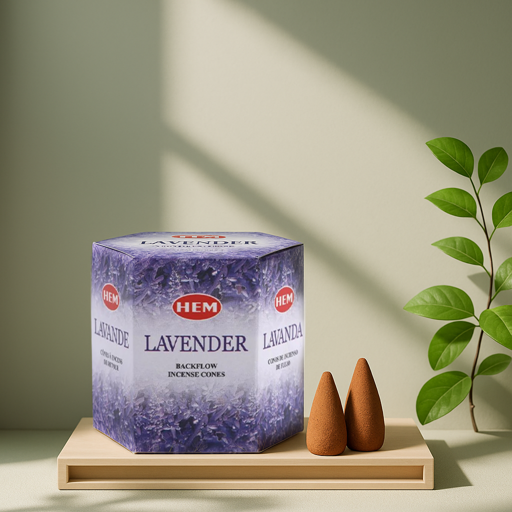 HEM Lavender Backflow Dhoop Cones Pack of 40 Cones