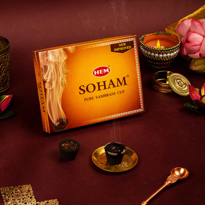 HEM Soham Pure Sambrani Dhoop Cup (12 cups per box)