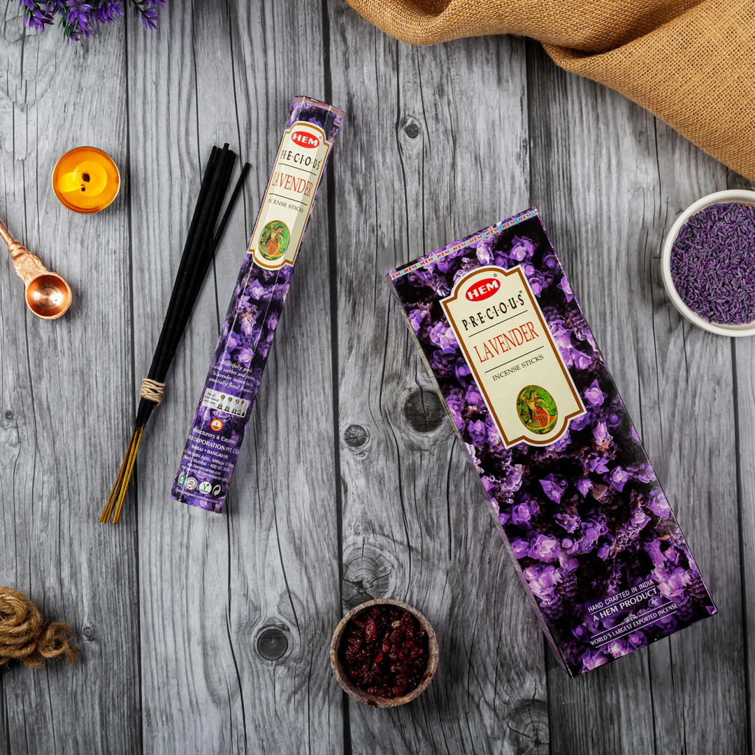 HEM Precious Lavender Incense Sticks - Pack of 6 (20 Sticks Each)