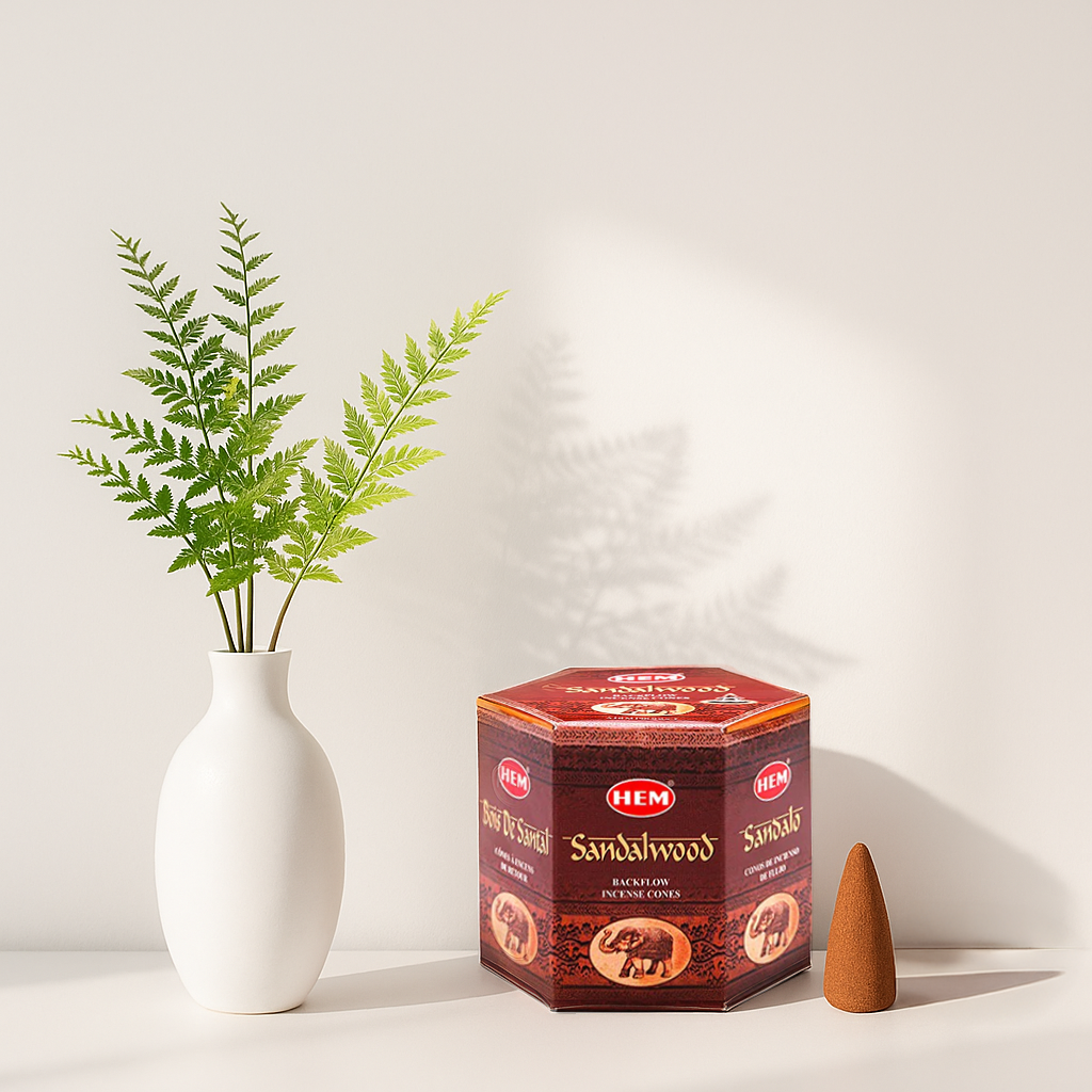HEM Sandalwood Backflow Dhoop Cones Pack of 40 Cones
