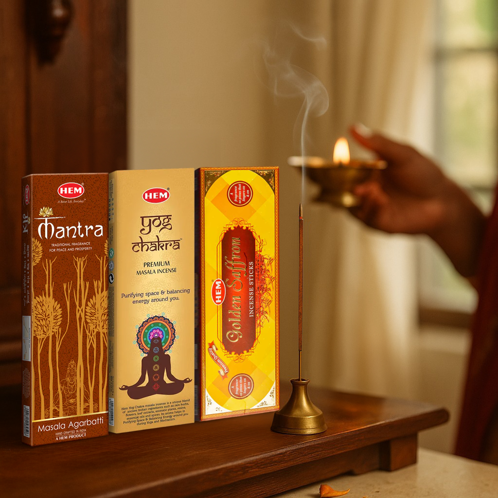 HEM Premium Masala series pack of 3 [Mantra Masala 50gm + Yog chakra 50gm + Golden saffron 50gm]