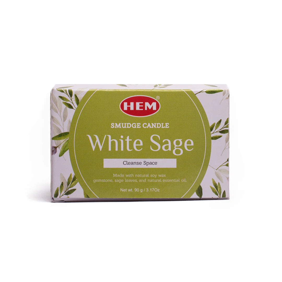 White Sage Smudge Candles Soy Wax Candles with Crystals