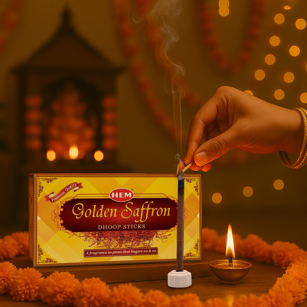 Golden Saffron Dhoop Stick 50g each- pack of 3