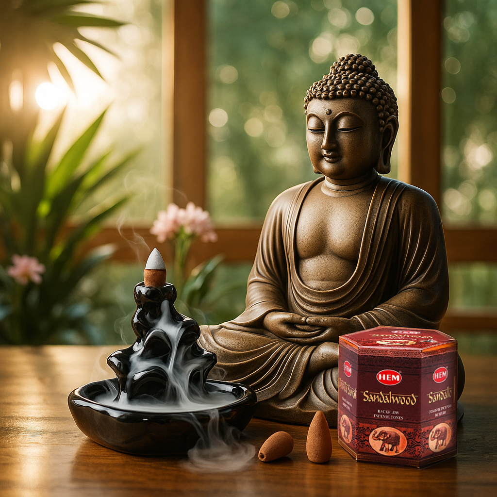 HEM Sandalwood Backflow Dhoop Cones Pack of 40 Cones