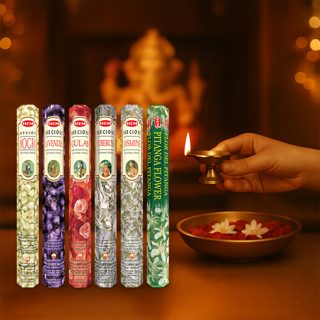 HEM Floral Collection Incense Stick combo pack of 6 (20 Sticks Each)