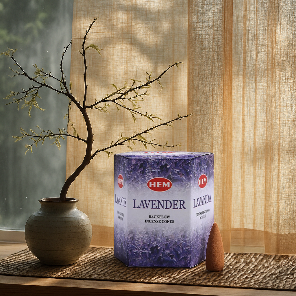 HEM Lavender Backflow Dhoop Cones Pack of 40 Cones