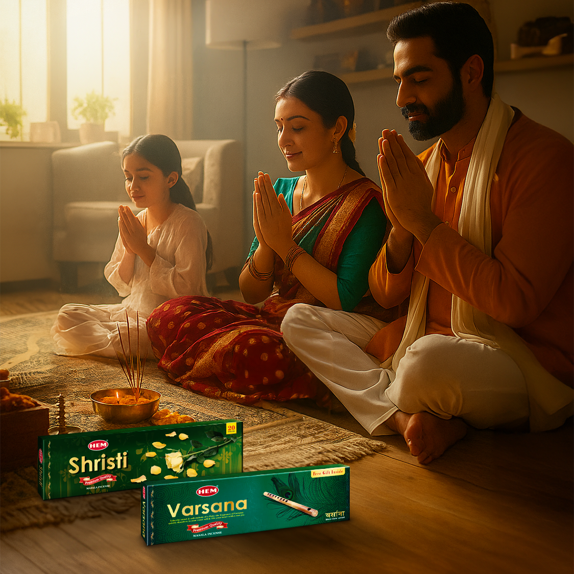 HEM Shristi + Varsana Masala Incense Sticks combo pack (50g Each)