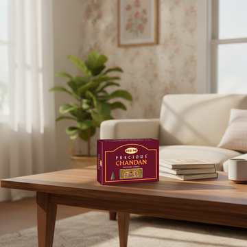 HEM Precious Chandan Dhoop Cones Packs of 12 (10 Cones Each)