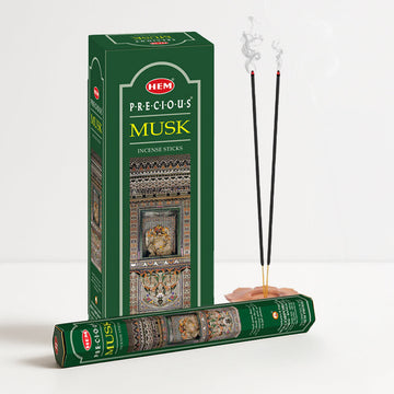 HEM Precious Musk Incense Sticks - Pack of 6 (20 Sticks Each)