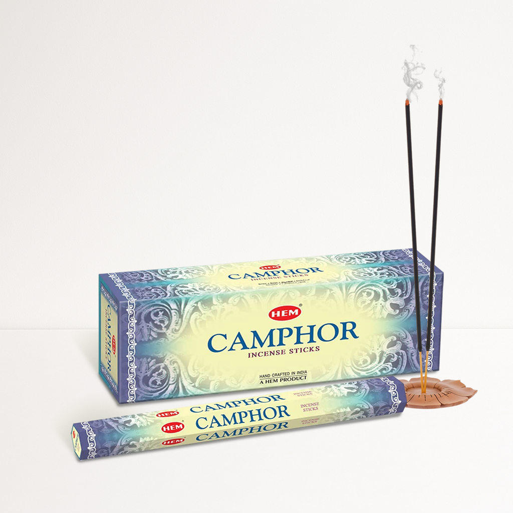 HEM Camphor Incense Sticks - Pack of 6 (20 Sticks Each)