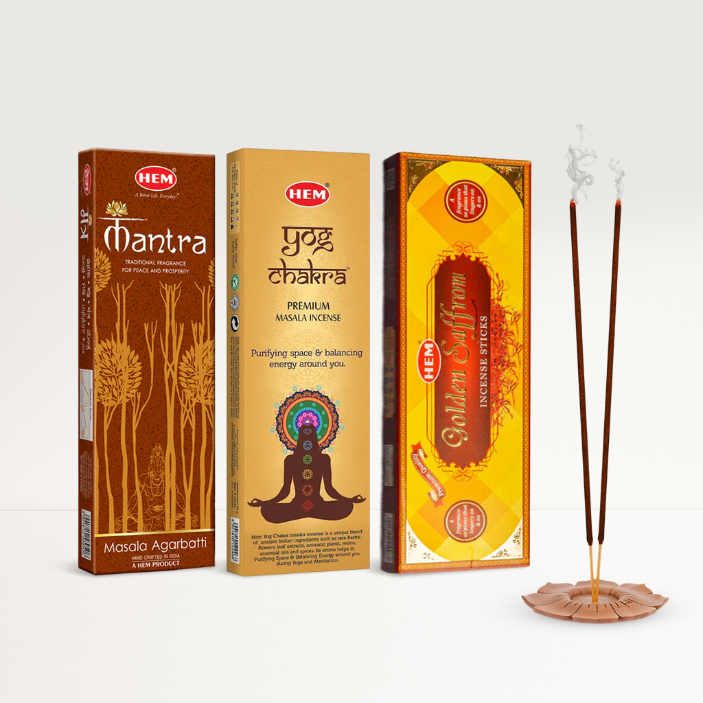 HEM Premium Masala series pack of 3 [Mantra Masala 50gm + Yog chakra 50gm + Golden saffron 50gm]