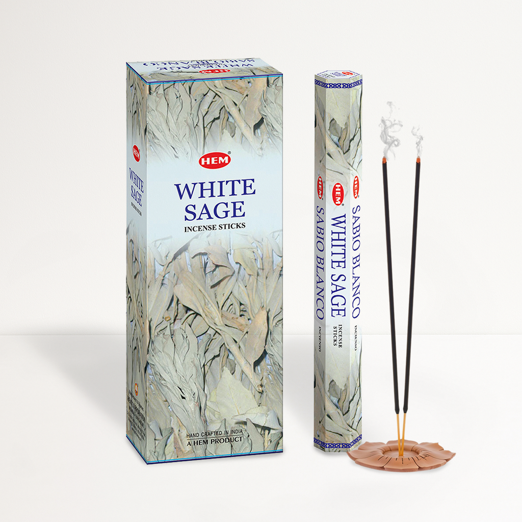 HEM White Sage Incense Sticks - Pack of 6 (20 Sticks Each)