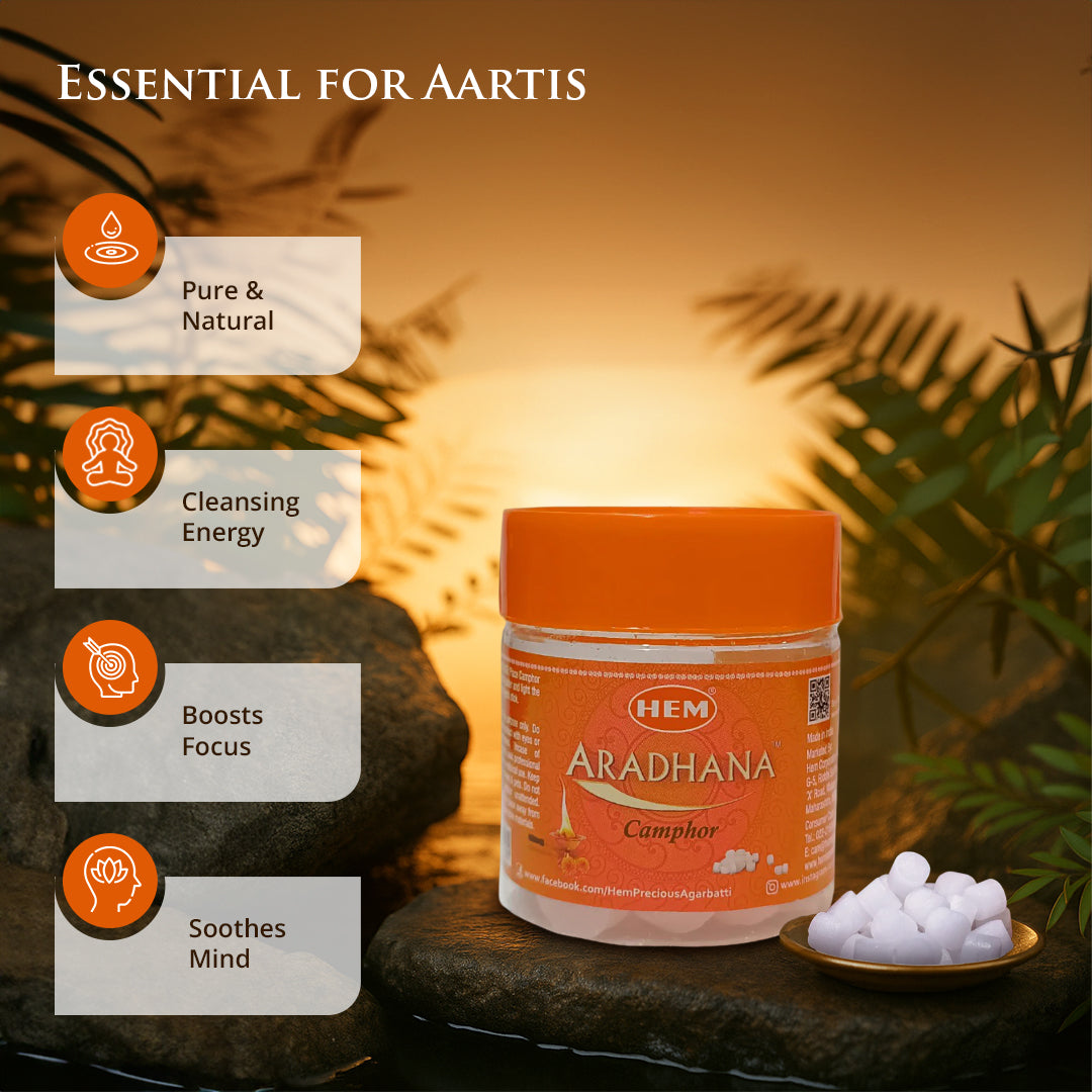 HEM Aradhana Camphor - Pack of 2 (50g Each)
