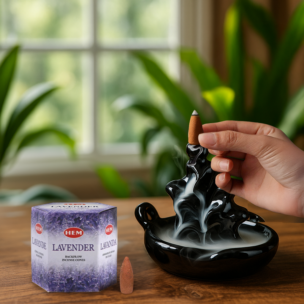 HEM Lavender Backflow Dhoop Cones Pack of 40 Cones