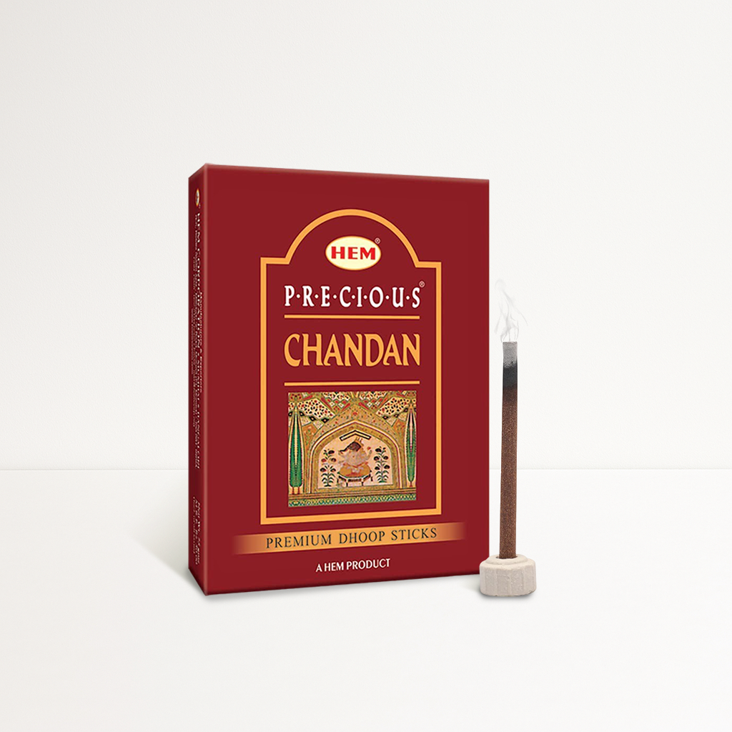 HEM Precious Chandan Dhoop Sticks - Pack of 5 (60g Each)