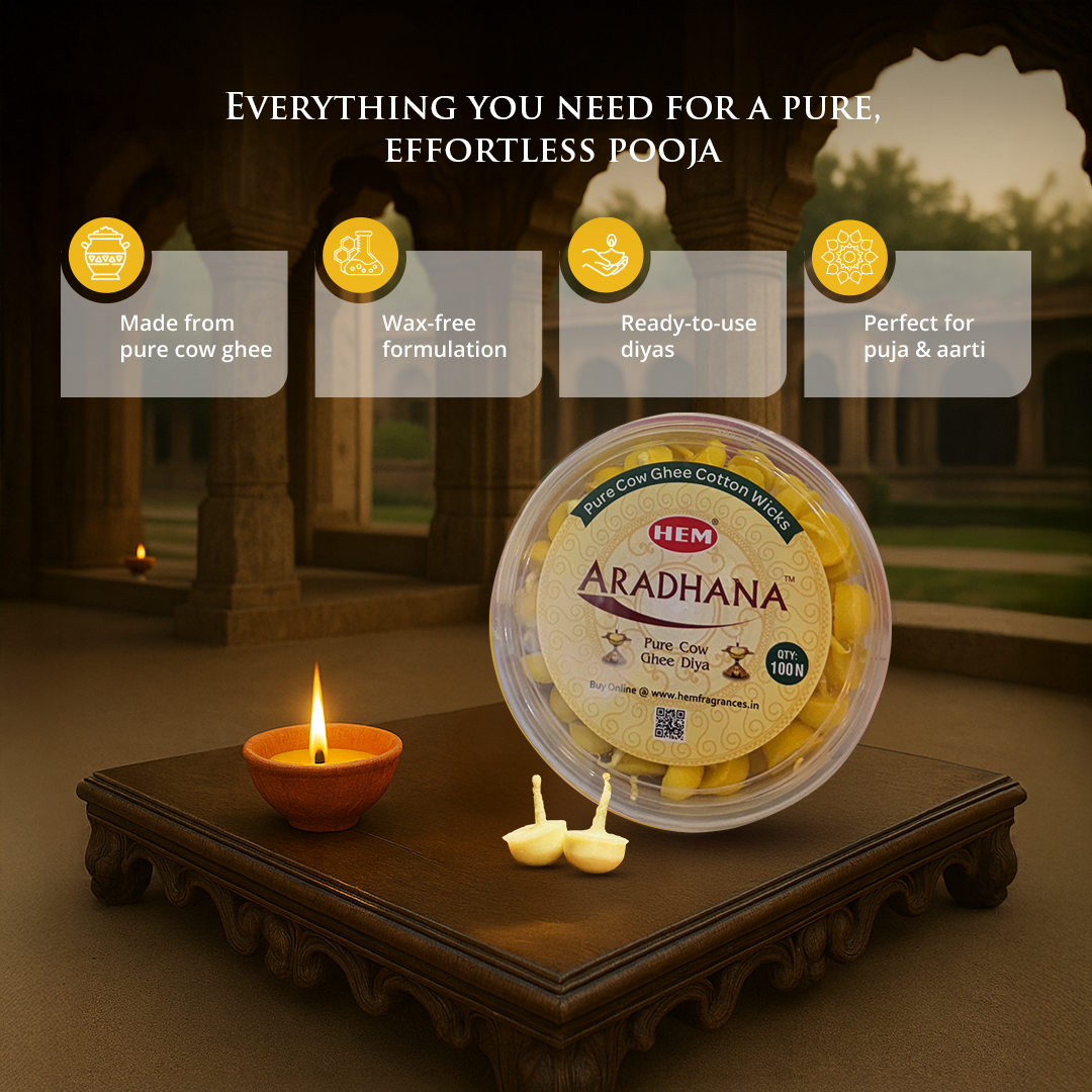 HEM Aradhana Pure Cow Ghee Diya (100 pieces per box)