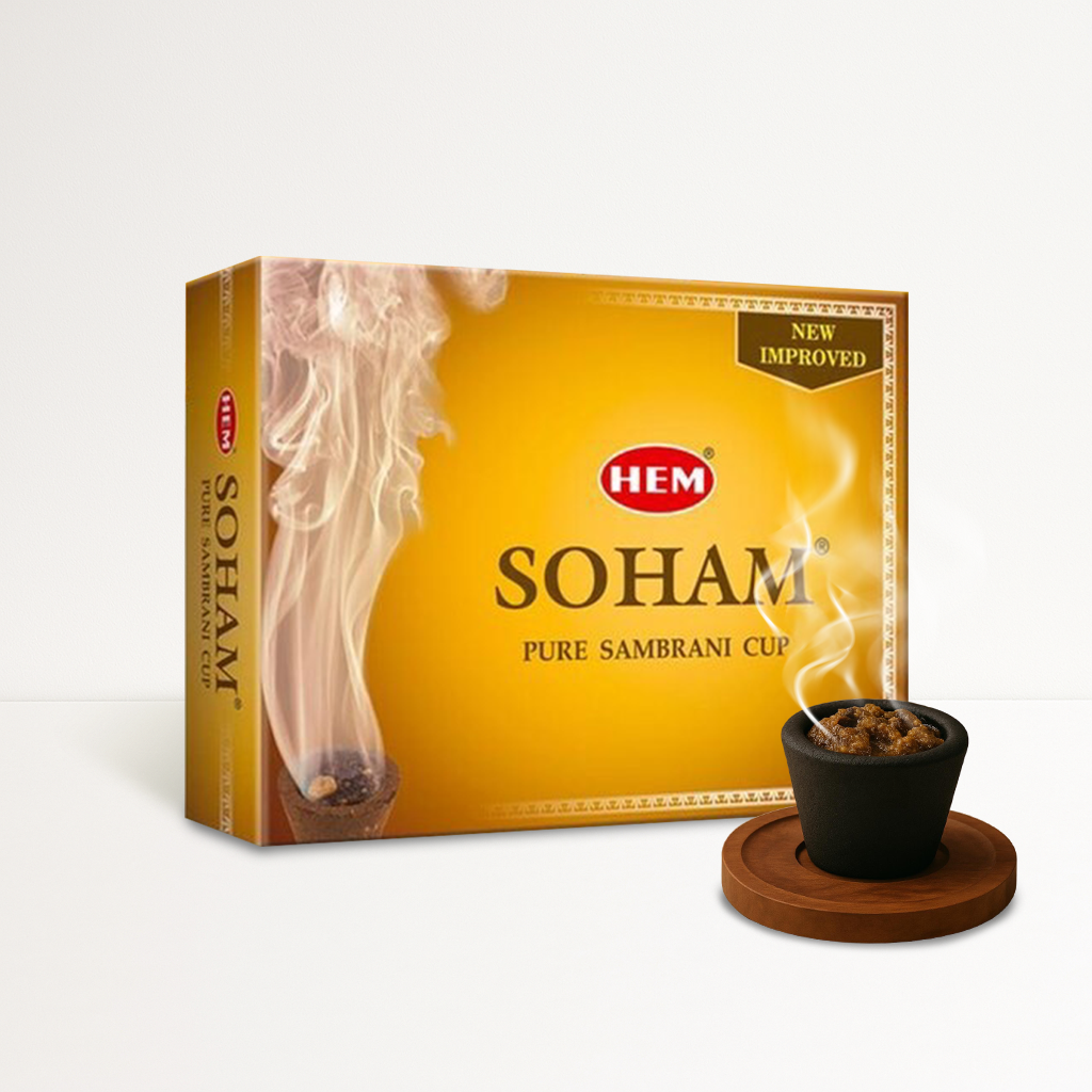 HEM Soham Pure Sambrani Dhoop Cup - Pack of 3 (12 cups per box)