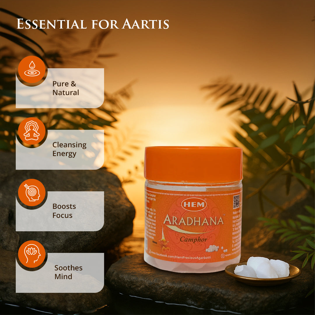 HEM Aradhana Camphor - Pack of 2 (50g Each)