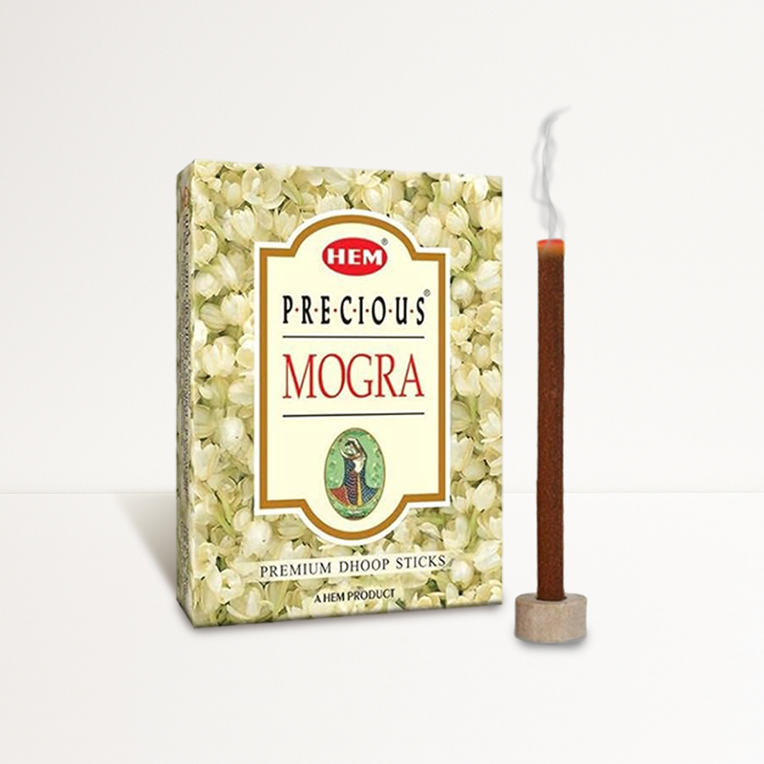 HEM Precious Mogra Dhoop Sticks - Pack of 5 (60g Each)