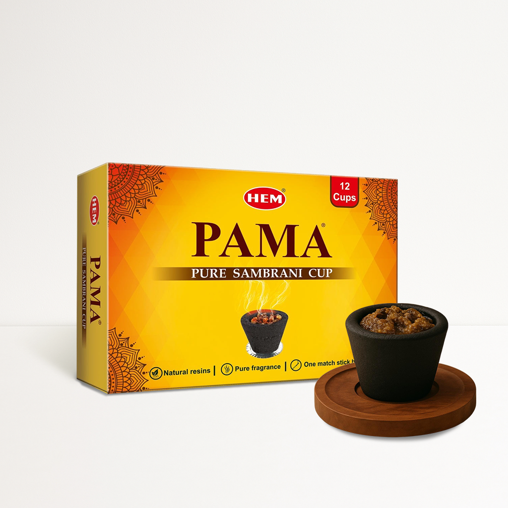 HEM Pama Pure Sambrani Dhoop Cup - Pack of 3 (12 cups per box)
